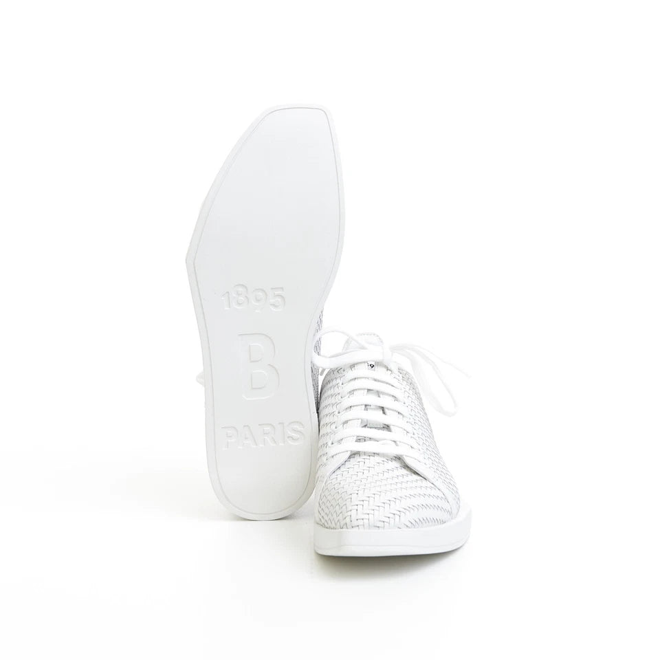 BERLUTI White Braided Leather Stellar Low Top Sneakers
