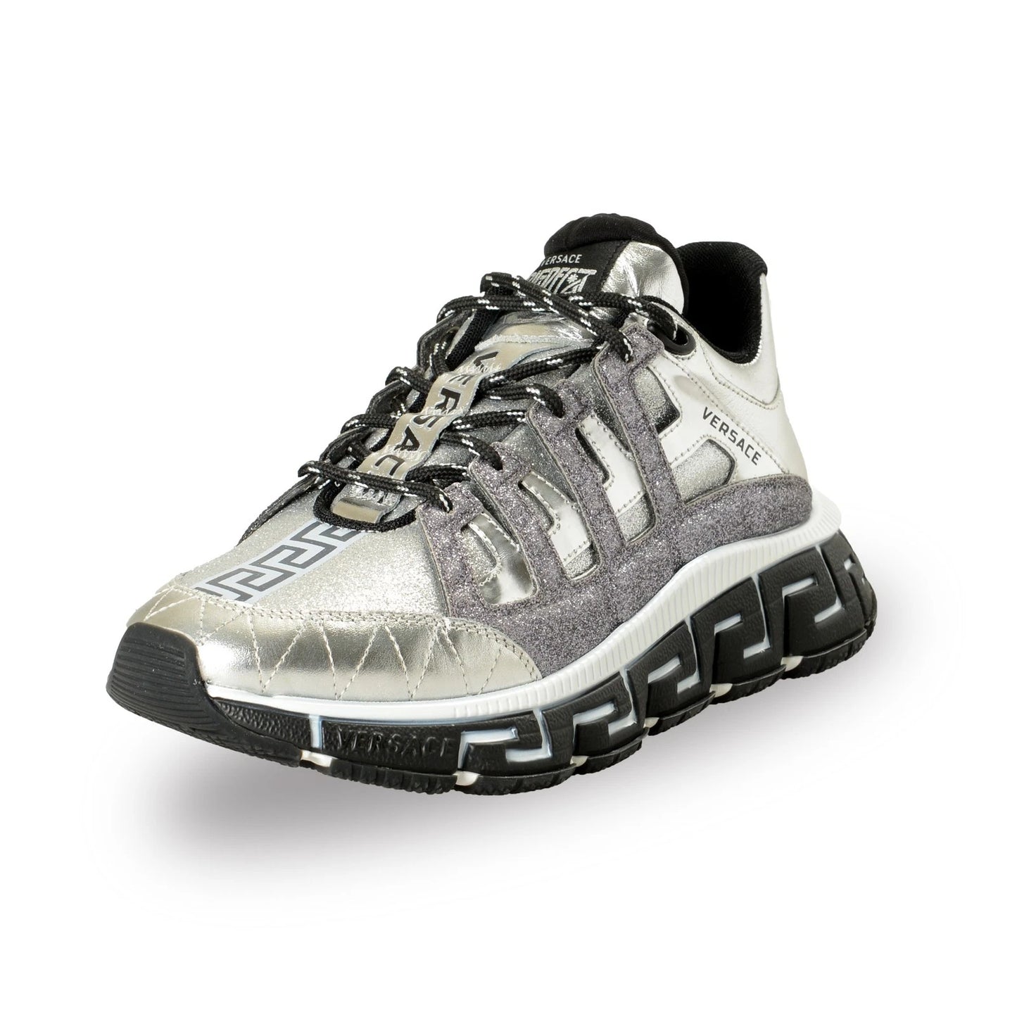 Versace Men's "Trigreca" Silver Leather