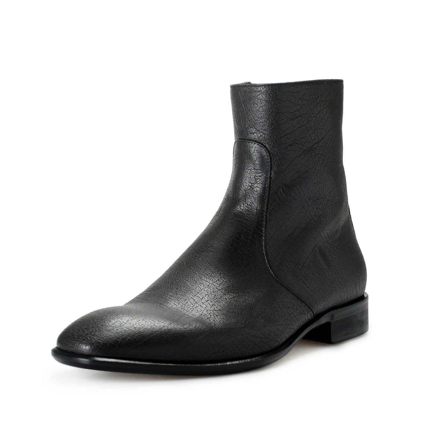 Roberto Cavalli Men's Off Black Textured Leather