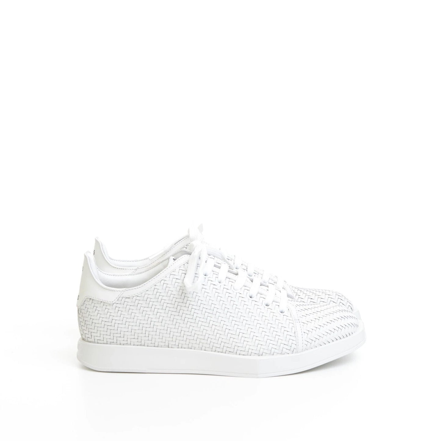 BERLUTI White Braided Leather Stellar Low Top Sneakers