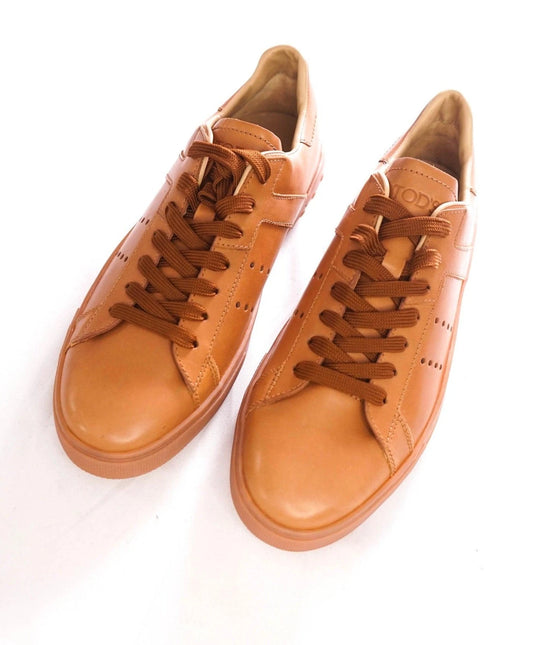 TOD'S - T LOGO Leather Brown Sneakers