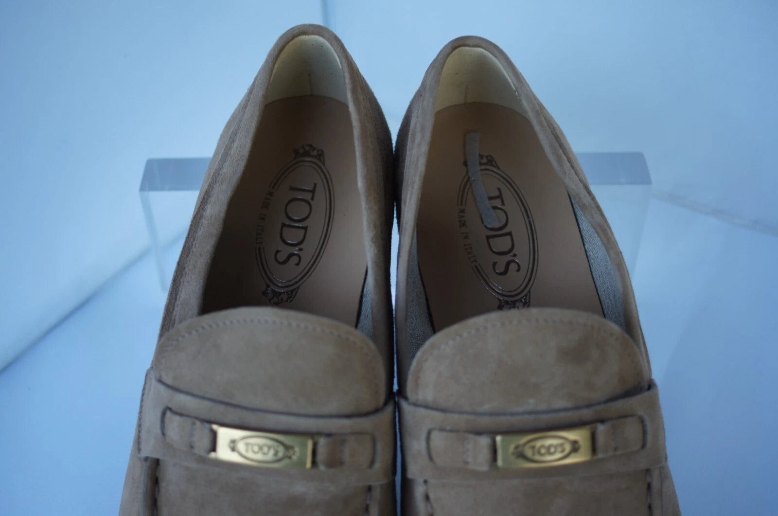 Tod's Men's Shoes Loafers Piastr Logo Brown Suede