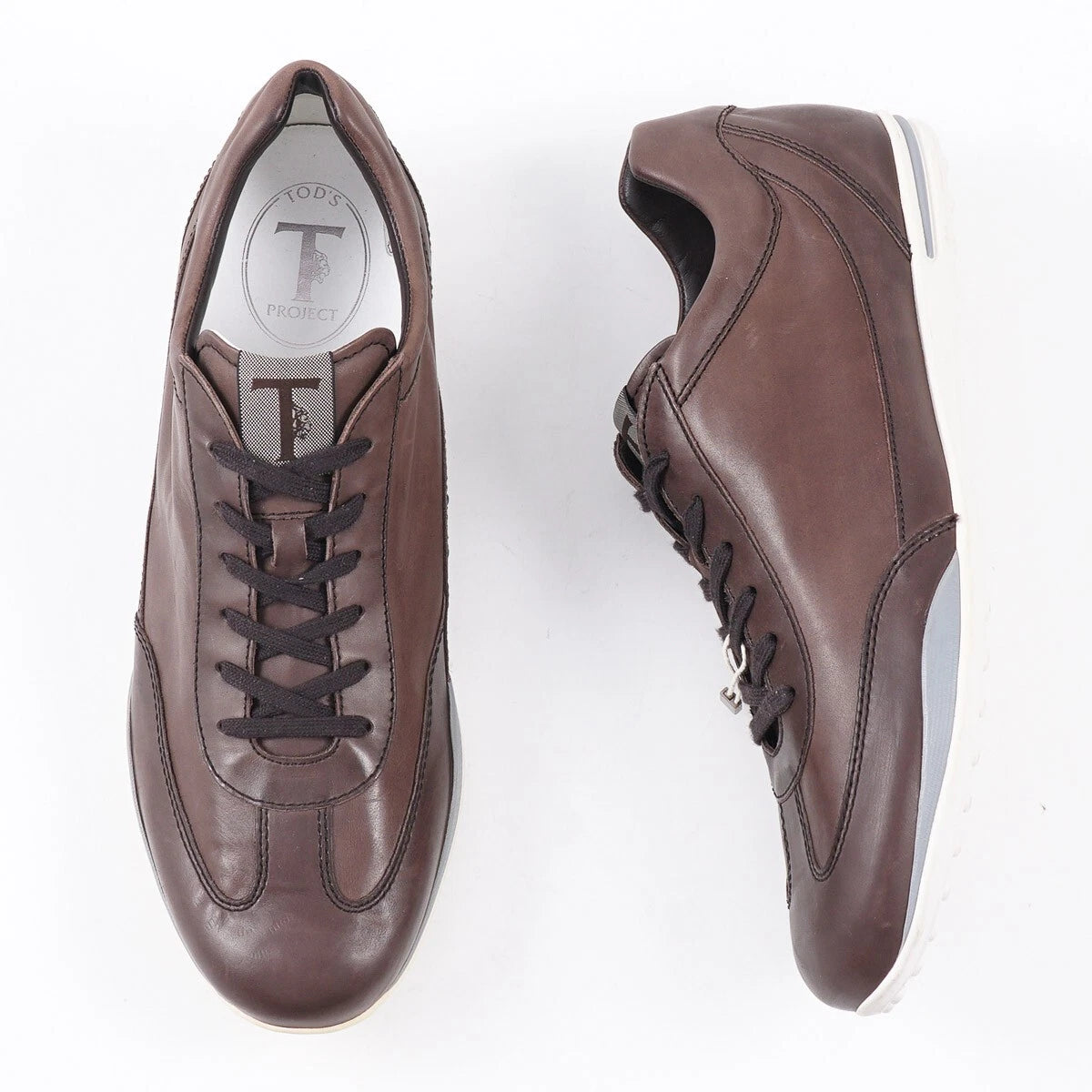 Tod's Brown Smooth Calf Leather Sneakers