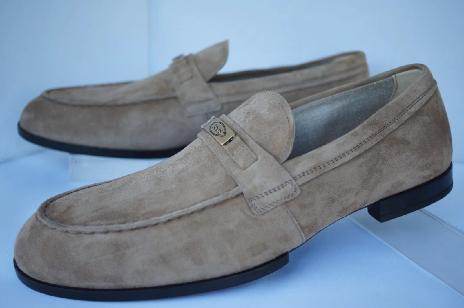 Tod's Men's Shoes Loafers Piastr Logo Brown Suede