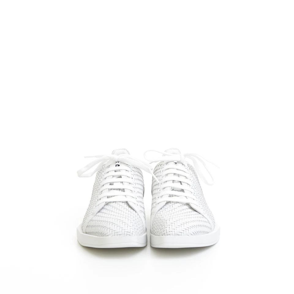 BERLUTI White Braided Leather Stellar Low Top Sneakers
