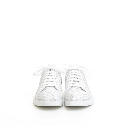 BERLUTI White Braided Leather Stellar Low Top Sneakers