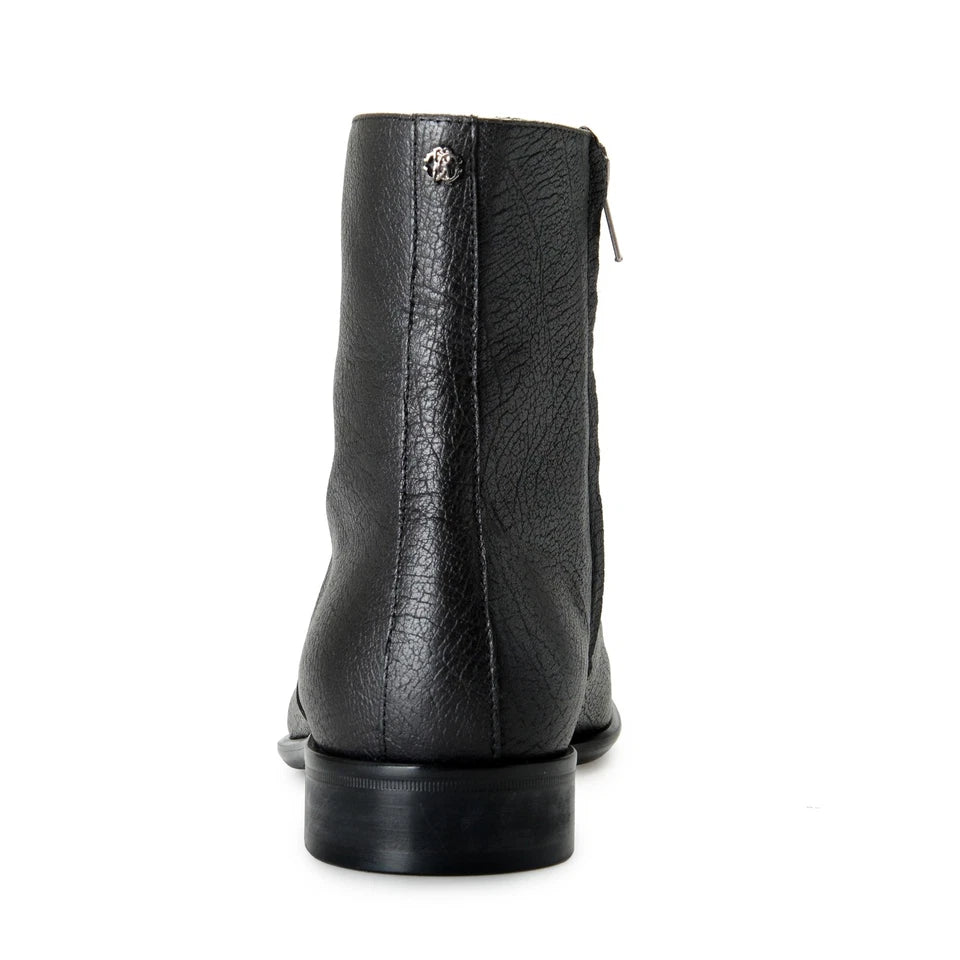 Roberto Cavalli Men's Off Black Textured Leather