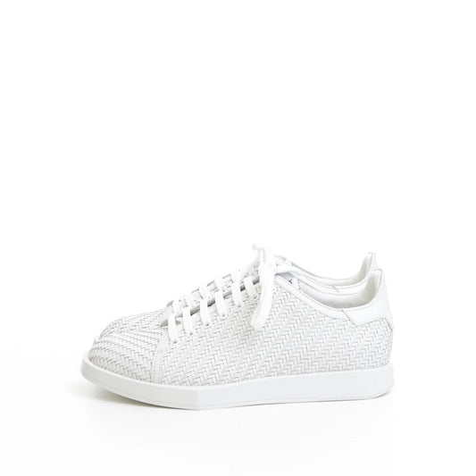 BERLUTI White Braided Leather Stellar Low Top Sneakers