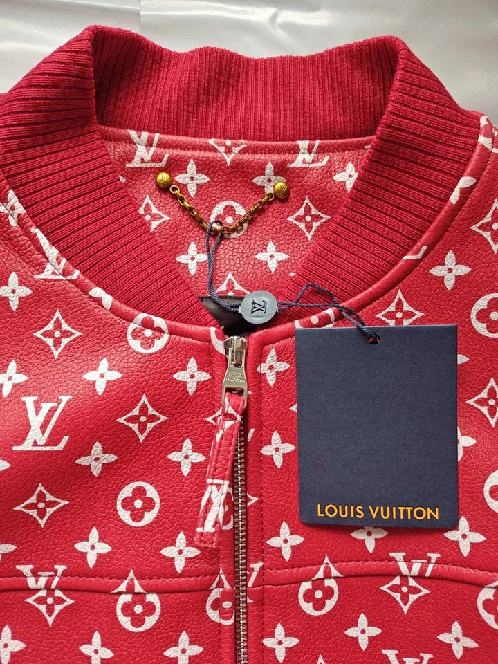Luxurious Louis Vuitton Red Leather Jacket