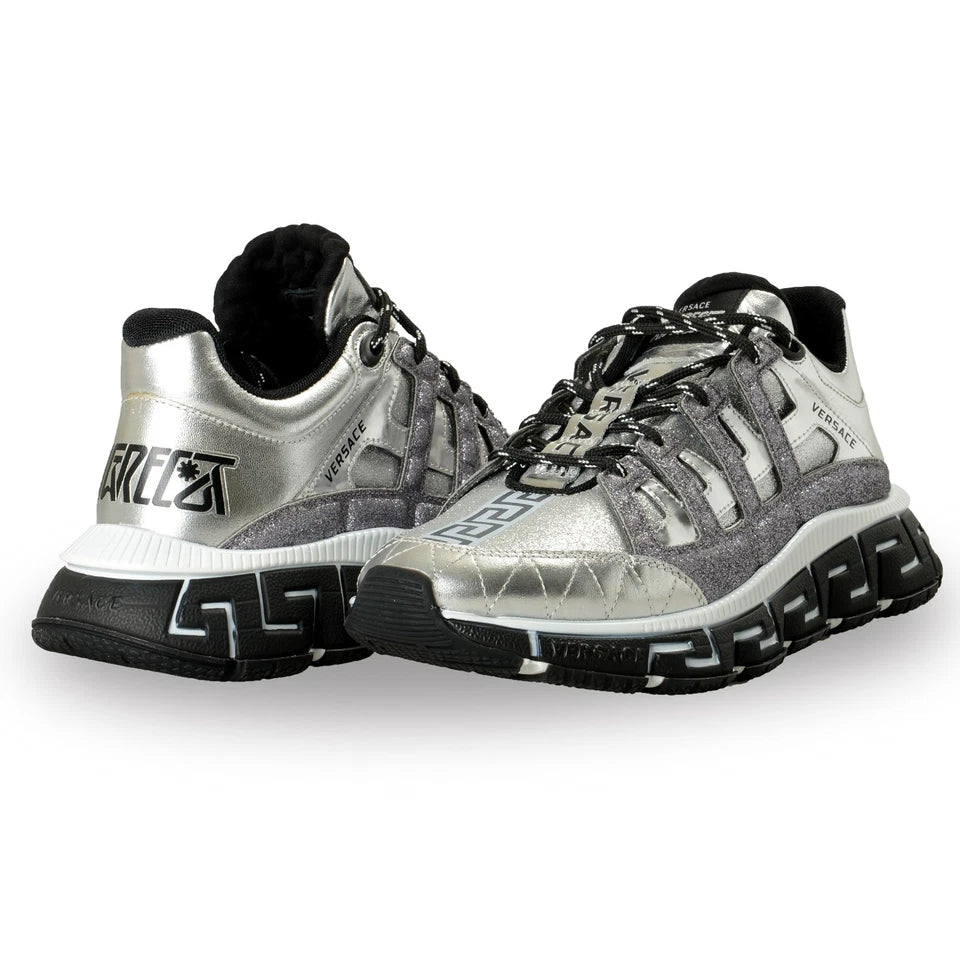 Versace Men's "Trigreca" Silver Leather