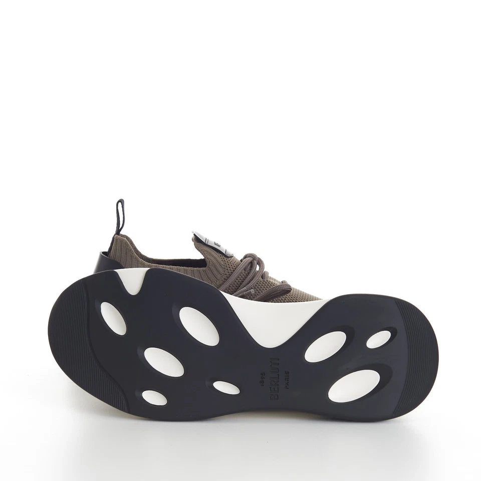 BERLUTI Shadow Scritto Knit And Lagoon Calf Sneaker
