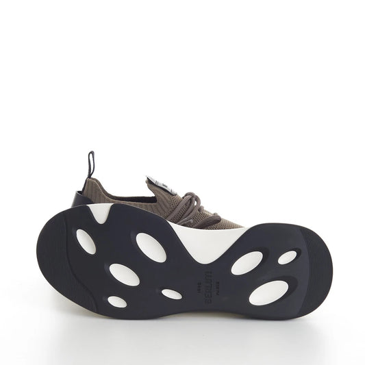 BERLUTI Shadow Scritto Knit And Lagoon Calf Sneaker