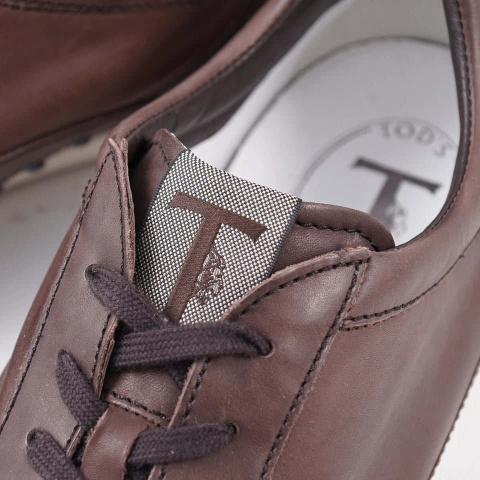 Tod's Brown Smooth Calf Leather Sneakers