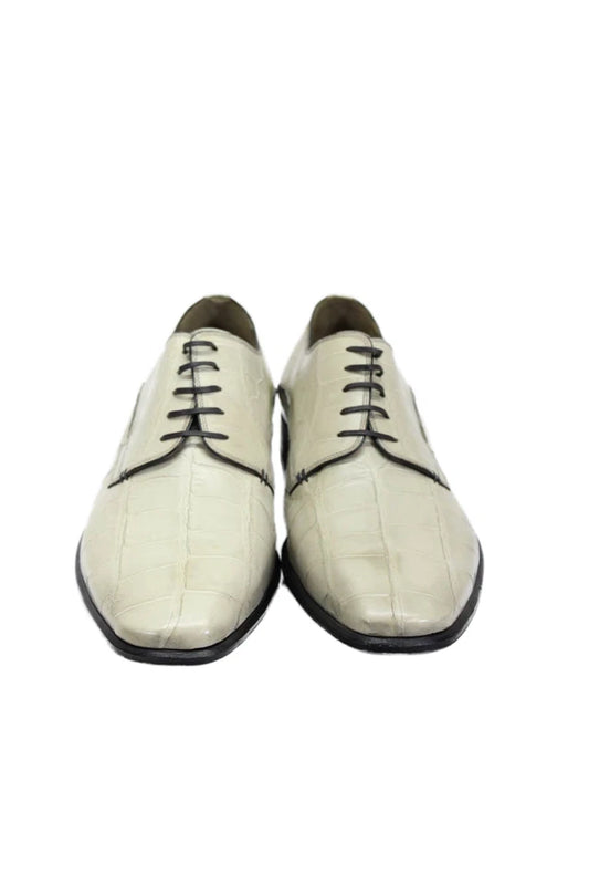 Andrea Tardini Mens Genuine Alligator Leather Lace-Up Oxford